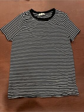 Heart & Hips Black and White Striped Crewneck Tee